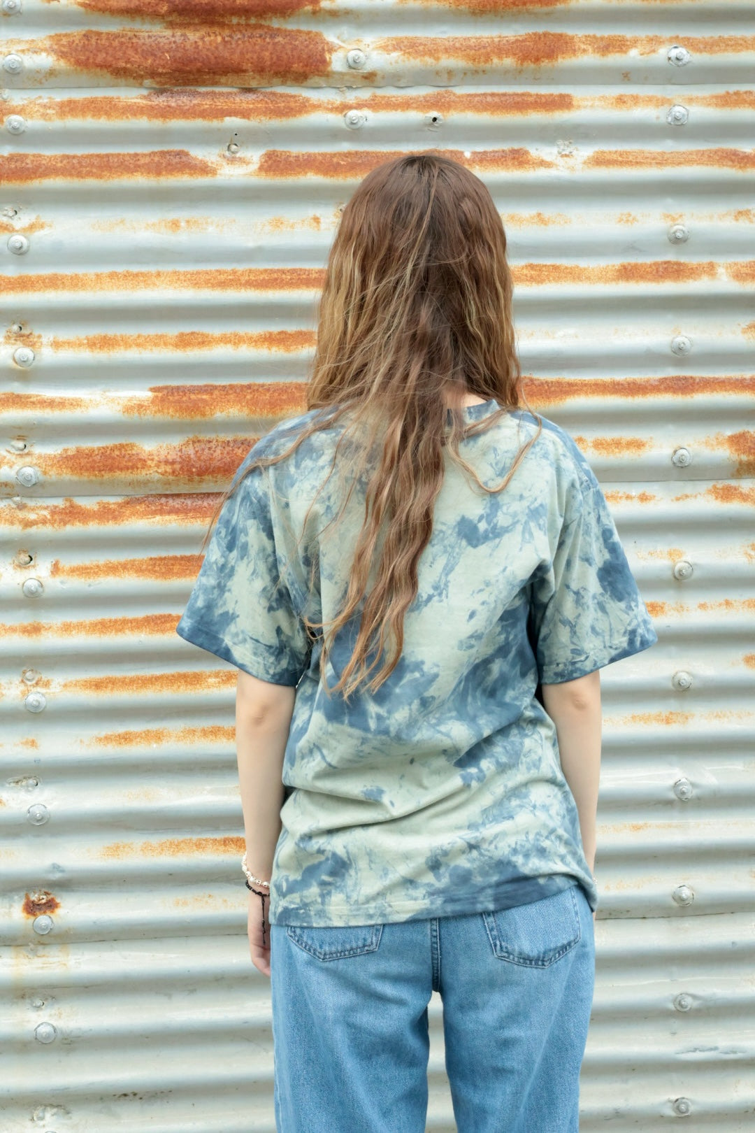 S/S T-shirt / INDIGO GREEN TIE-DYE