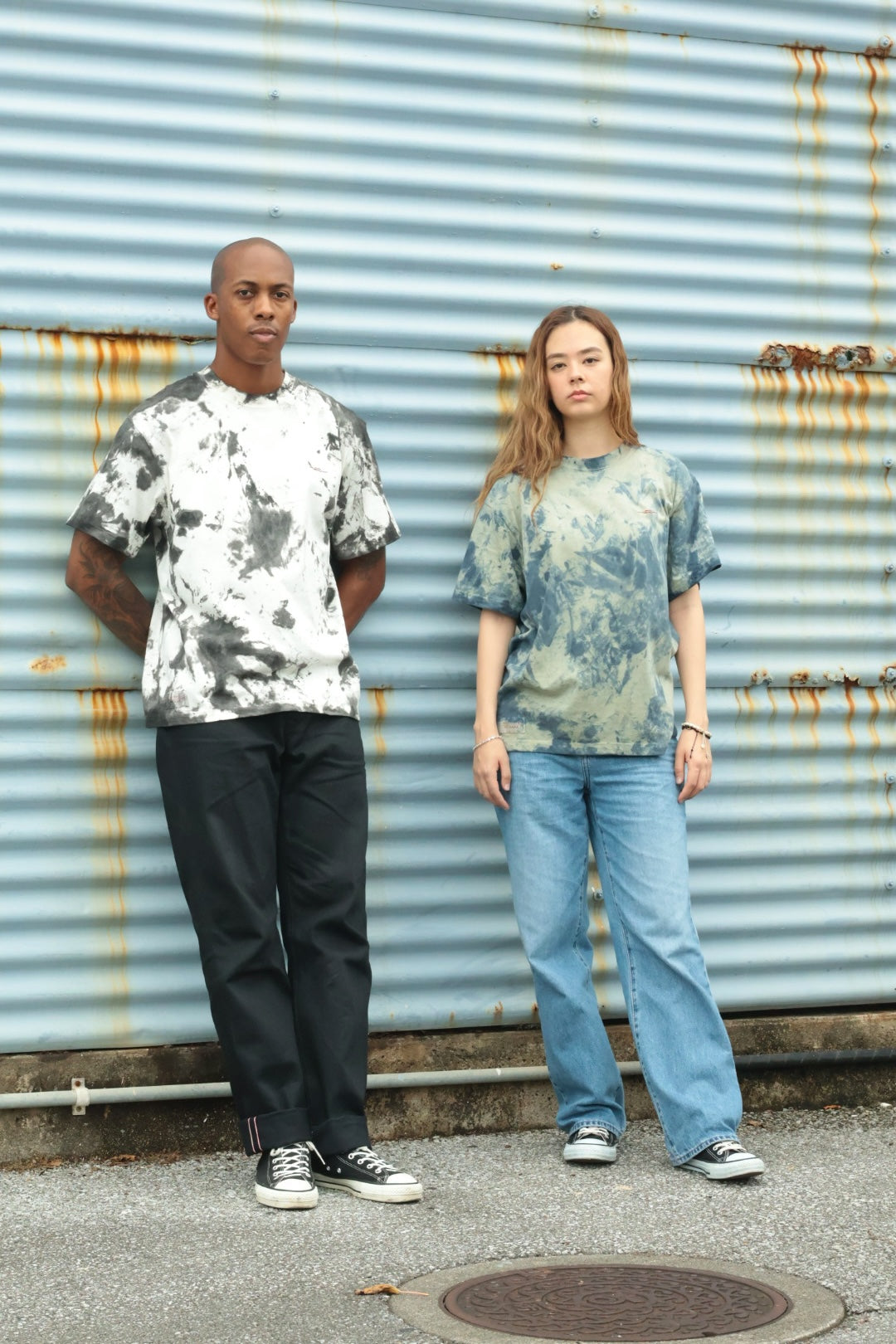 S/S T-shirt /  INDIGO GREEN TIE-DYE